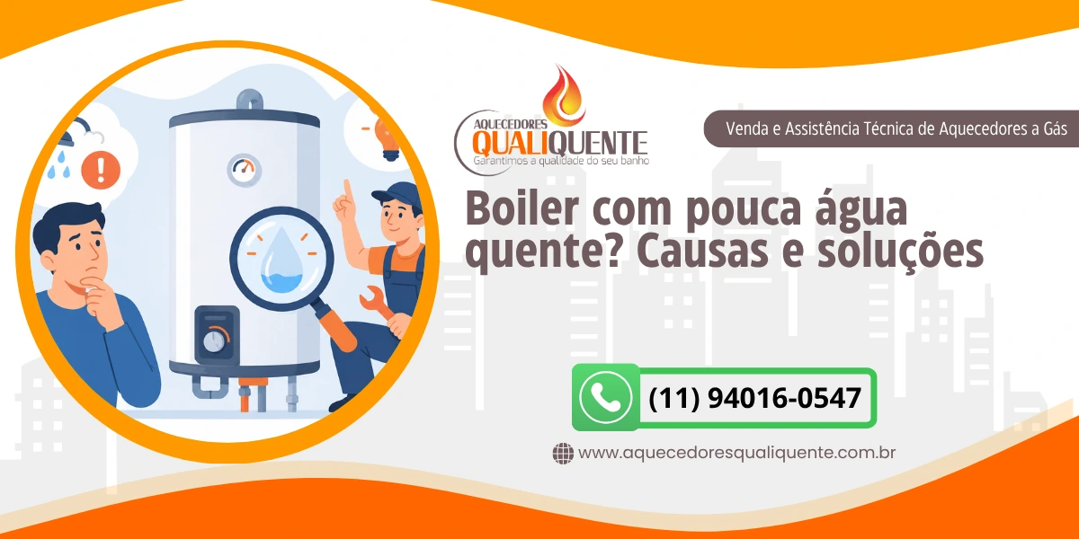 Boiler com pouca água quente? Causas e soluções